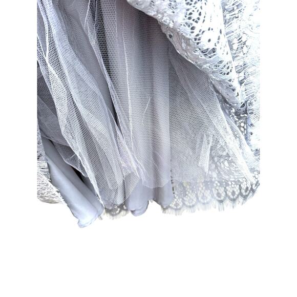 ASOS Dress Lace Chantilly Ash Tea Midi Empire Tulle Prom Formal Size 6 New - Picture 6 of 9